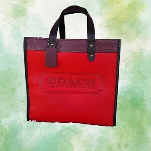 Coach Red and Brown Leather Tote Bag BNWOT